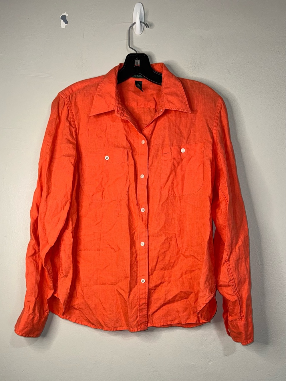 Lauren Ralph Lauren Orange Button-Front Shirt Jacket